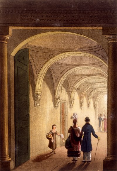 Loża wejściowa do Opery Angielskiej, ok. 1826 r. autorstwa Daniel Havell