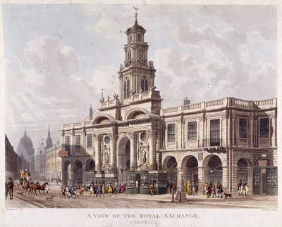 Royal Exchange 2. zewnętrzna, Londyn, 1816 autorstwa Daniel Havell