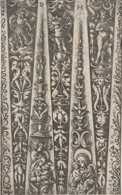 Projekt dla kanałów pancerza żłobkowanego, ca. 1515. autorstwa Daniel Hopfer