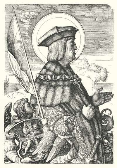Maksymilian I, cesarz rzymski, jako St George autorstwa Daniel Hopfer