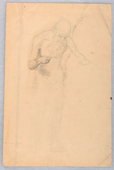 Rysunek, stojący brodaty mężczyzna, 1852 r. autorstwa Daniel Huntington