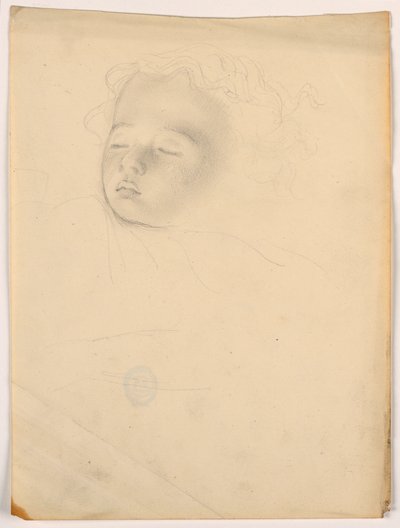 Rysunek śpiącego dziecka, 1840-45 autorstwa Daniel Huntington
