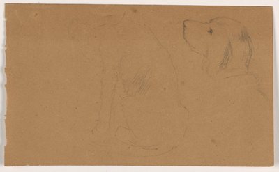 Rysunek, Dash (seter), głowa i ciało, ok. 1862 r. autorstwa Daniel Huntington