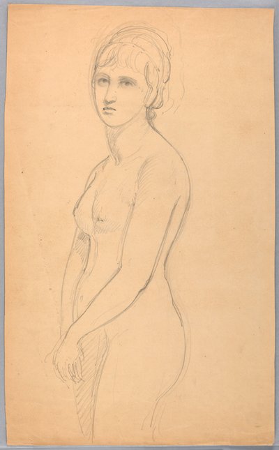Rysunek, stojący akt kobiecy, 1860-70 autorstwa Daniel Huntington