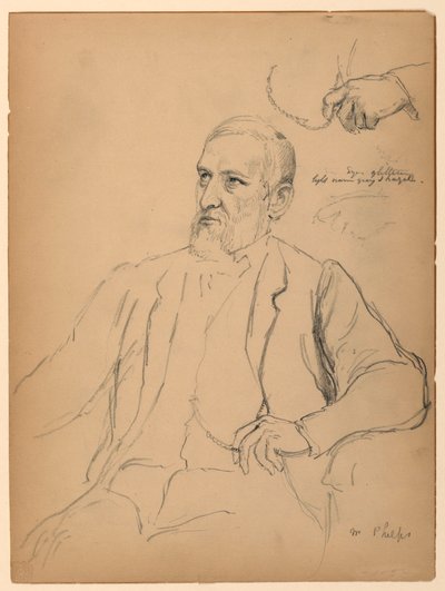Rysunek, John Jay Phelps w pozycji siedzącej, S, 1863 r. autorstwa Daniel Huntington