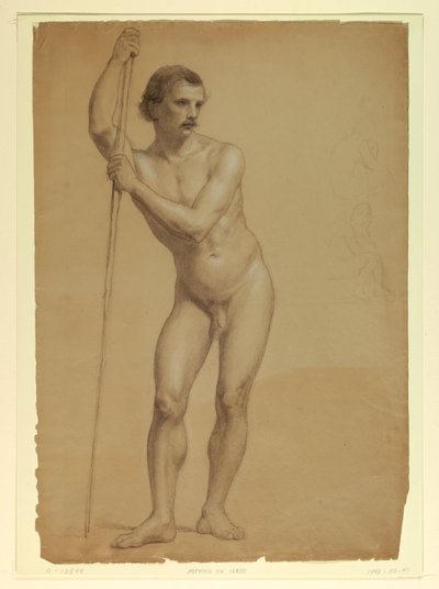 Rysunek, Mężczyzna stojący, dwa S, 1866 autorstwa Daniel Huntington