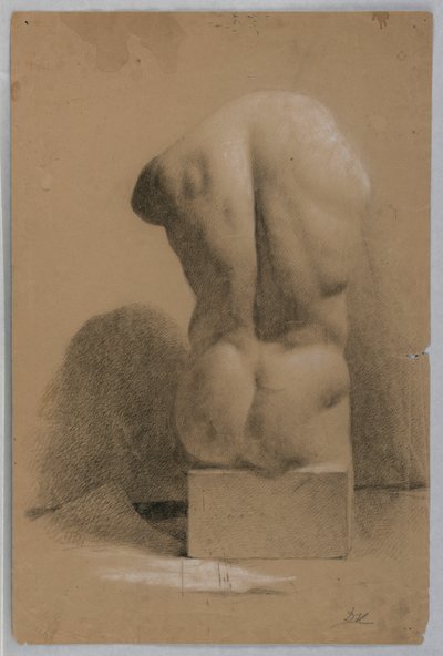 Rysunek męskiego torsu z gipsu, 1840 r. autorstwa Daniel Huntington