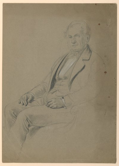 Rysunek, siedzący mężczyzna, 1860 autorstwa Daniel Huntington
