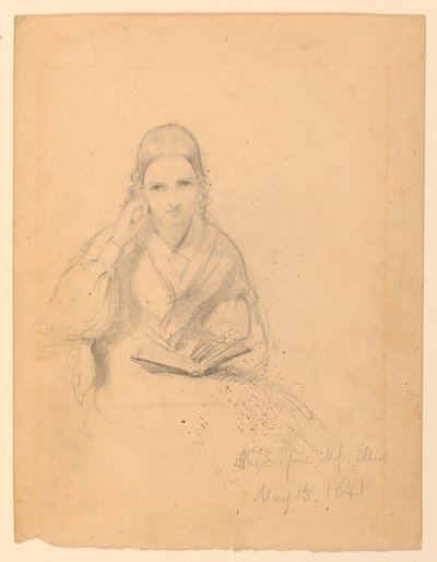 Rysunek, panna Elliot w pozycji siedzącej, 15 maja 1841 r. autorstwa Daniel Huntington