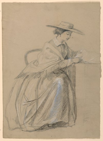 Rysunek, siedząca pani Sheppard Gandy, 1859 r. autorstwa Daniel Huntington