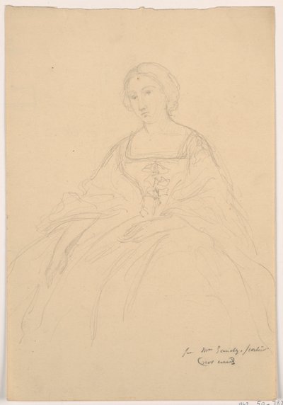 Rysunek, Pani Sheppard Gandy siedzi; Verso: Szkic liniowy, 1859 r. autorstwa Daniel Huntington