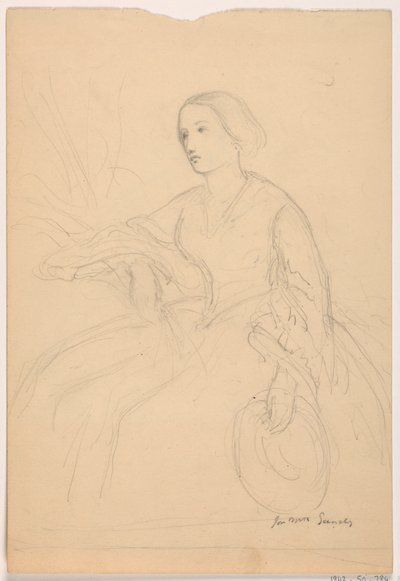 Rysunek, Pani Sheppard Gandy siedzi; Verso: Pani Sheppard Gandy siedzi, 1859 r. autorstwa Daniel Huntington