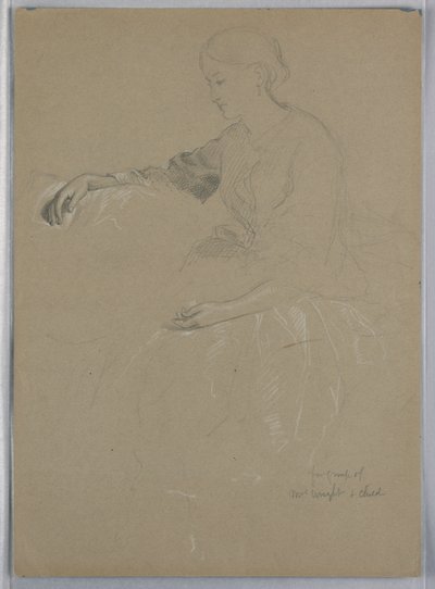 Rysunek, pani William Wright z dzieckiem, 1857 r. autorstwa Daniel Huntington