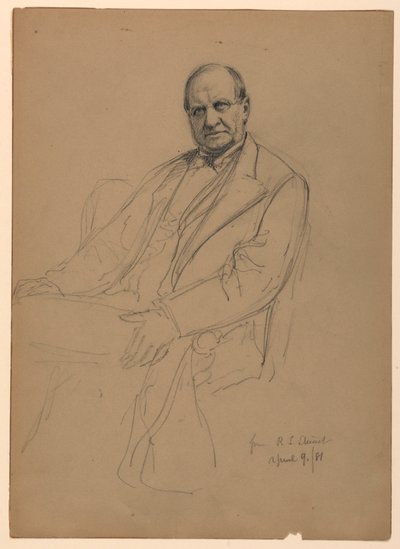 Rysunek, Robert L. Stuart w pozycji siedzącej, 1881 r. autorstwa Daniel Huntington