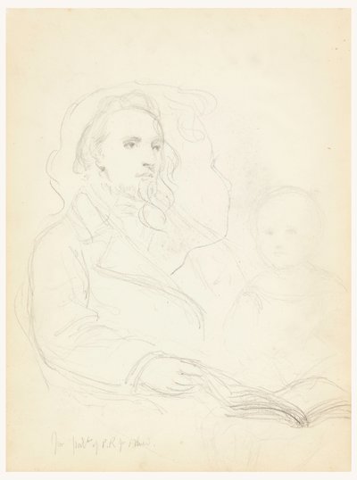Rysunek, szkice do "Lekcji dobroczynności" i portret Petera Richardsa, Jr, 1849 r. autorstwa Daniel Huntington