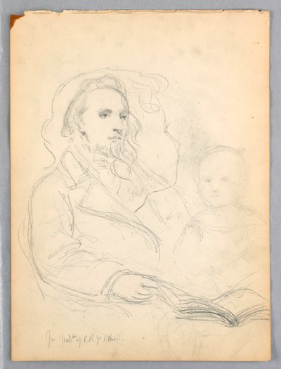Rysunek, szkice do "Lekcji dobroczynności" i portret Petera Richardsa, Jr, 1849 r. autorstwa Daniel Huntington