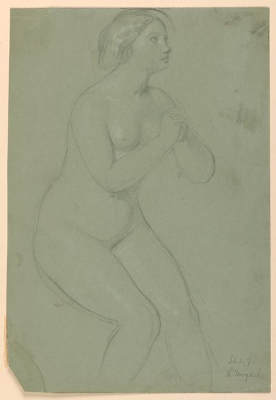 Rysunek, Studium do "Magdaleny", F, 1852 autorstwa Daniel Huntington