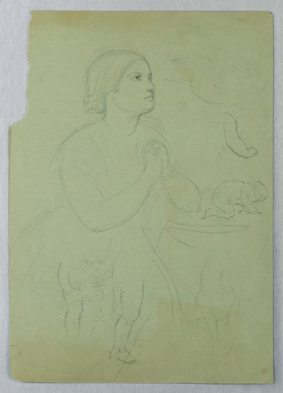 Rysunek, studium do "Komunii t", 1845 r. autorstwa Daniel Huntington