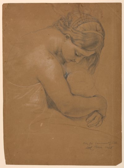 Rysunek, studium do "Komunii chorych", 1845 r. autorstwa Daniel Huntington