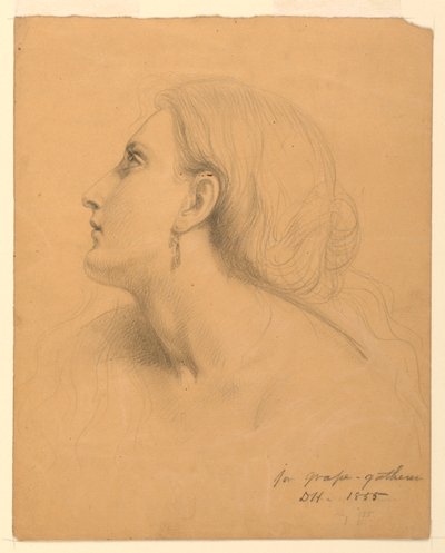 Rysunek, studium do "Zbieraczy winogron", lipiec 1855 r. autorstwa Daniel Huntington