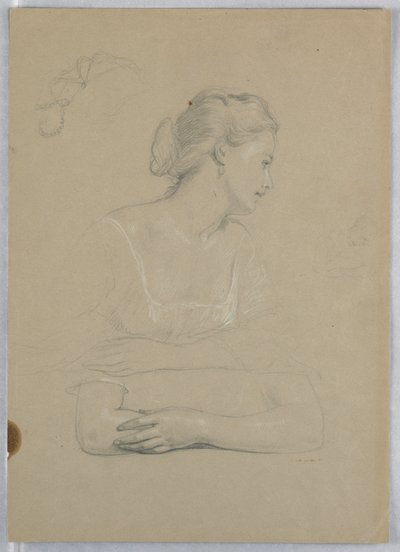 Rysunek, studium do "Przyjęcia u Marthy Washington", 1860 r. autorstwa Daniel Huntington