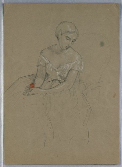 Rysunek, studium do "Przyjęcia u Marthy Washington", 1860 r. autorstwa Daniel Huntington