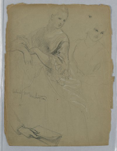 Rysunek, studium do "Przyjęcia u Marthy Washington", 1869 r. autorstwa Daniel Huntington