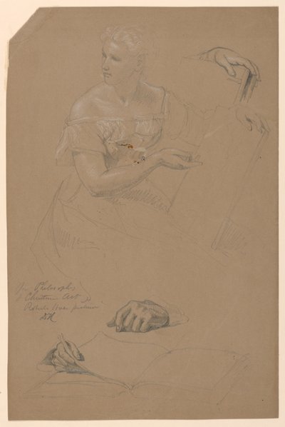 Rysunek, studium do "Filozofii sztuki chrześcijańskiej", 1868 r. autorstwa Daniel Huntington