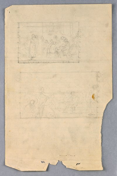 Rysunek, Studium dla "Grupy naukowej", 1858 r. autorstwa Daniel Huntington