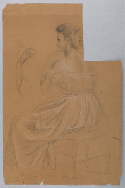 Rysunek, Studium do "Pokazu Tycjana", 1872 r. autorstwa Daniel Huntington
