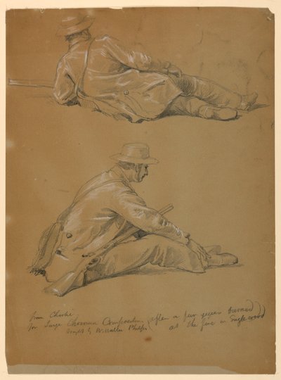 Rysunek, Dwa studia artysty, 1864 r. autorstwa Daniel Huntington