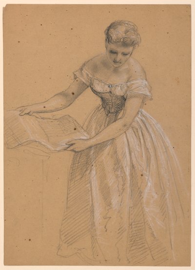 Rysunek, stojąca kobieta, 1860 autorstwa Daniel Huntington