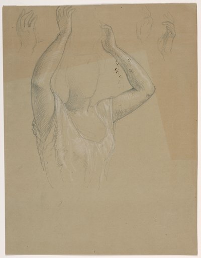 Rysunek przedstawiający kobietę z podniesionymi rękami, 1844-45 autorstwa Daniel Huntington