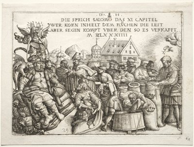 Ilustracja do przysłów XI (Zbieracze zboża) autorstwa Daniel I Hopfer