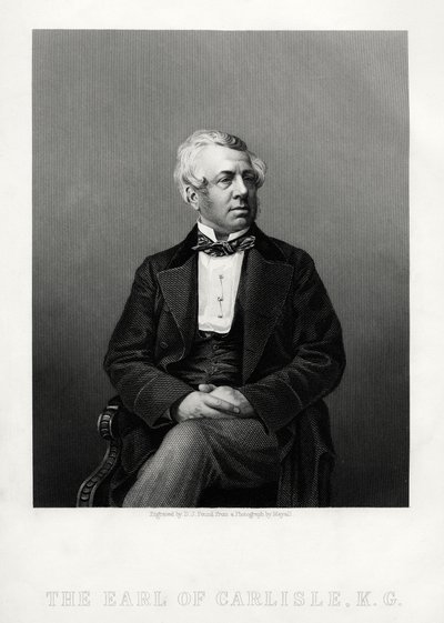 George William Frederick Howard, 7. hrabia Carlisle, brytyjski polityk i mąż stanu, ok. 1880 r. autorstwa Daniel John Pound