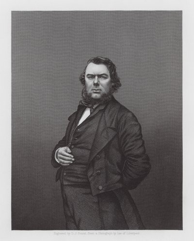 Hugh Stowell Brown, chrześcijański kaznodzieja i reformator społeczny z Manx (rycina) autorstwa Daniel John. Pound