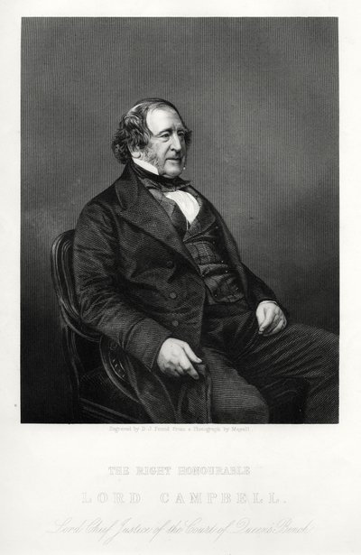 John Campbell, 1. baron Campbell, brytyjski liberalny polityk i prawnik, ok. 1880 r autorstwa Daniel John Pound