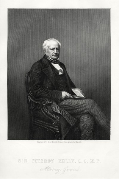 Sir Fitzroy Kelly, sędzia angielski, ok. 1880 autorstwa Daniel John Pound