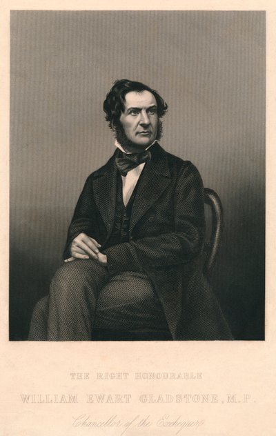 Czcigodny William Ewart Gladstone, MP, 1859. autorstwa Daniel John Pound