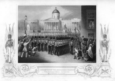 Odejście Gwardii Grenadierów, Trafalgar Square, Londyn, 1854 1857. autorstwa Daniel John Pound