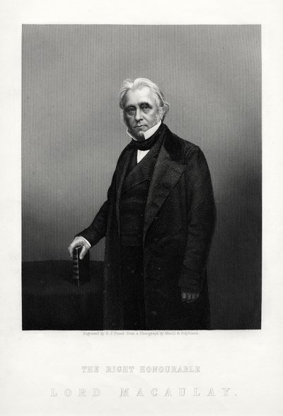Thomas Babington Macaulay, brytyjski poeta, historyk i polityk wigów, ok. 1880 r. autorstwa Daniel John Pound