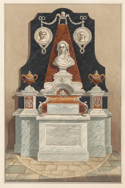 Memorial para Ann Tolson também para Caleb Cotesworth e Susannah, sua esposa de Isleworth Churchpolish autorstwa Daniel Lysons