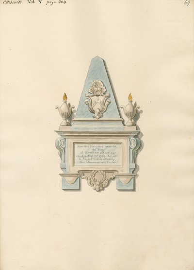 Pomnik Edwarda Crispa z kościoła Chiswick autorstwa Daniel Lysons