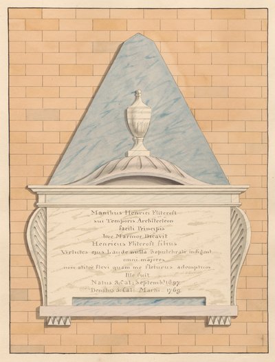 Memorial a Henry Flitcroft de Teddington Churchpolish autorstwa Daniel Lysons