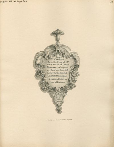 Pomnik Johna Watta z Enfield Church autorstwa Daniel Lysons