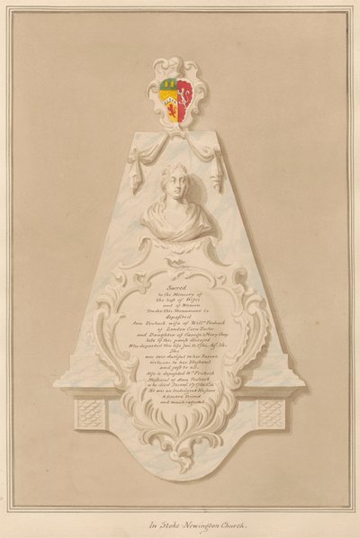 Pomnik Loilliama i Ann Frhock z kościoła Stoke Newington autorstwa Daniel Lysons