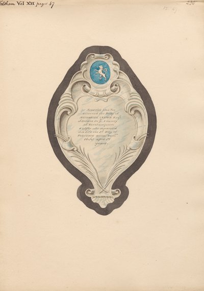Pomnik Nathaniela Crewe z Feltham Church autorstwa Daniel Lysons