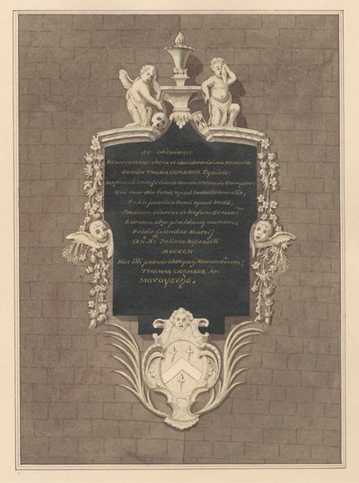 Pomnik Thomasa Chambera z kościoła Hanworth autorstwa Daniel Lysons