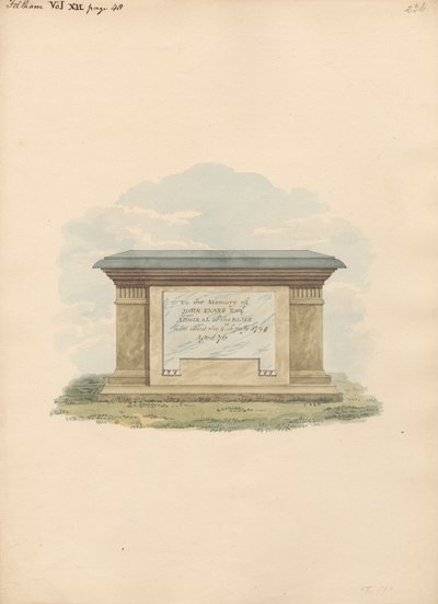 Tumba de John Evans de Feltham Churchpolish autorstwa Daniel Lysons