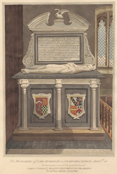 Grób Lady Elizabeth Berkeley z Cranford Church autorstwa Daniel Lysons